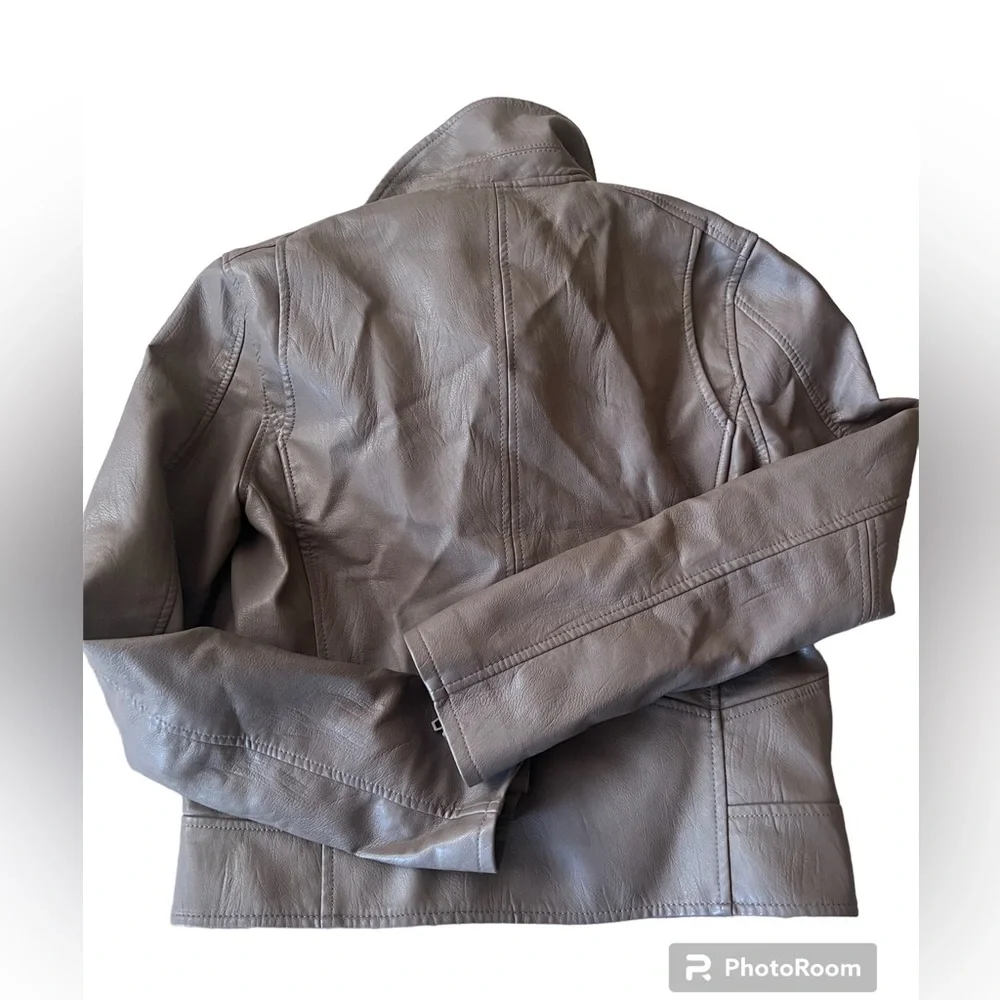 Blanknyc Meant to Be Moto Jacket with Removable Hood Long Sleeve Brown Small - Picture 5 of 9